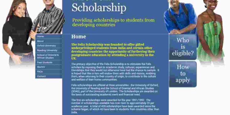 Felix Trust Scholarships Developing Countries